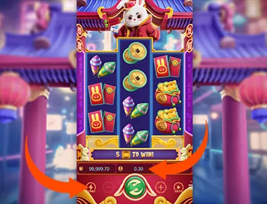 Especificar o tamanho da aposta no jogo Fortune Rabbit